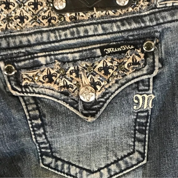 Miss Me Jeans Womens Bootcut Size 28 X 28 3/4 Altered Embroidered Bedazzled - Picture 10 of 15